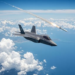 IAF jet shooting down Iranian rockets