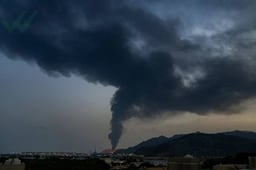 Iranian drone strike on the Fujairah Petroleum Industries Zone oil facility,
