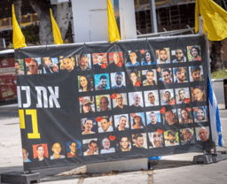 Hostage poster during Israel-Hamas war