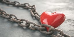 Heart in iron chain