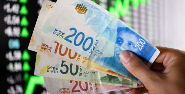 Shekel bills.