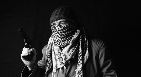 Terrorist. Illustration.