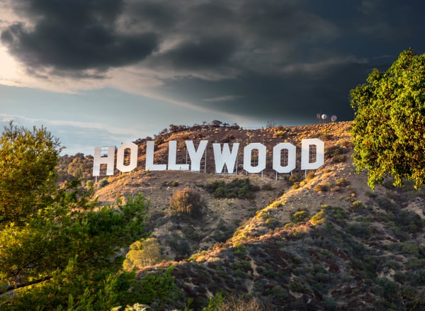 The Hollywood sign.