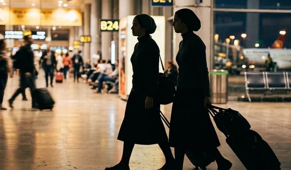 Haredi women at the airport (Illustration)