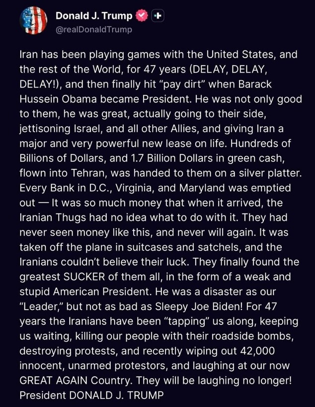 Trumps post from X