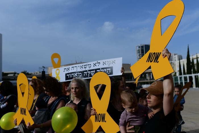 Protest for hostages.