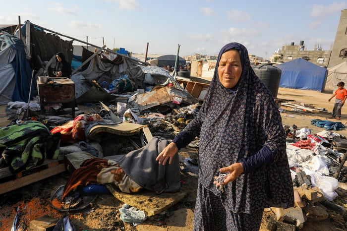 Palestinian woman in Khan Yunis, July 2, 2025