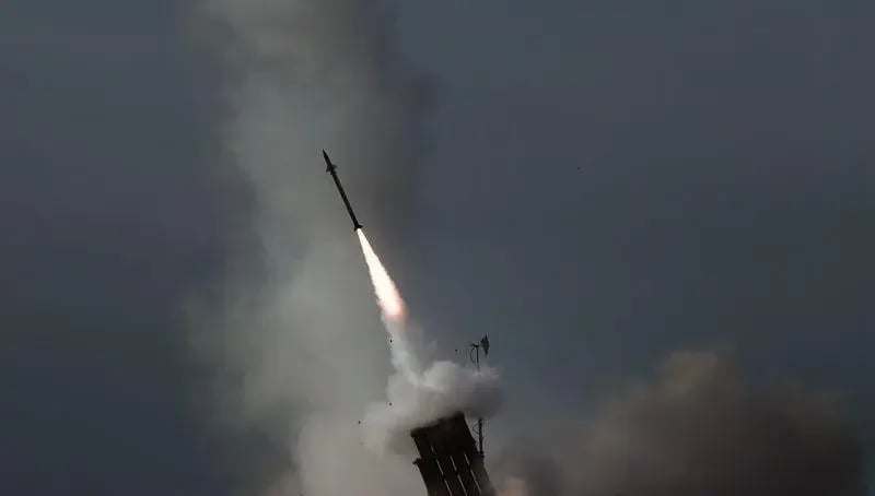 Missile interceptors over Israel