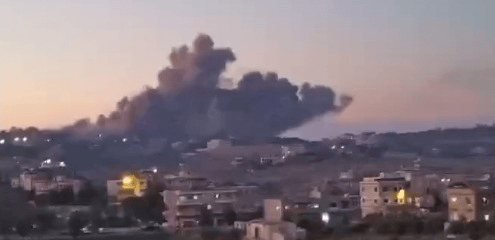 Smoke coming from IDF strike.