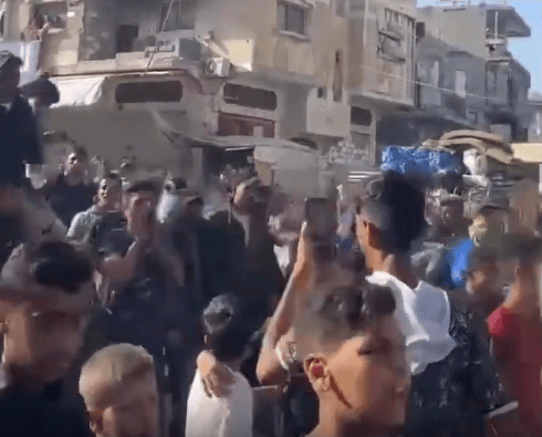 Palestinians protesting Hamas.