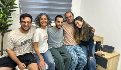 Former hostage Nimrod Cohen and family