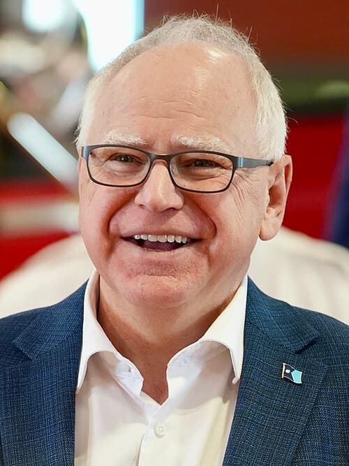 Governor Tim Walz speaking at the Dilworth, MN fire station on April 16, 2025