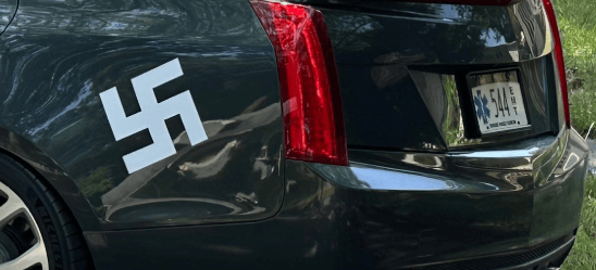 Swastika decal on ex-EMT's car spotted in New York, August 2025