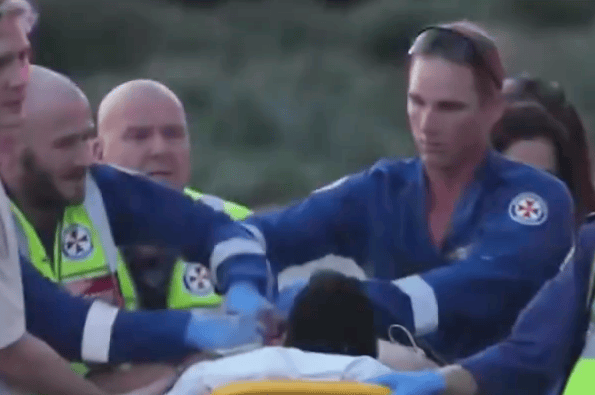 Medics treat person wounded in Bondi Beach Massacre, 14 December 2025