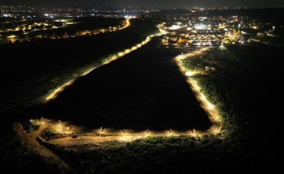 The Neve Esther neighborhood lit up.