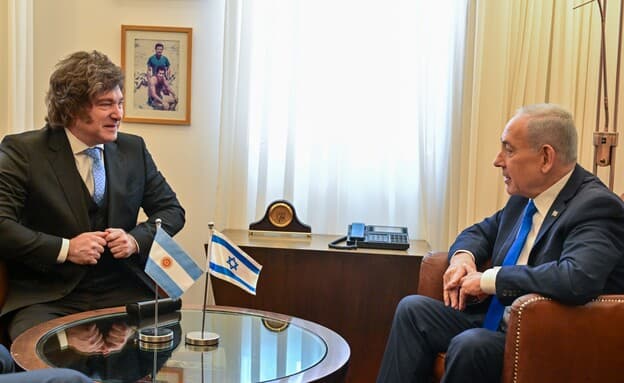 Prime Minister Benjamin Netanyahu and Argentinian President Javier Milei
