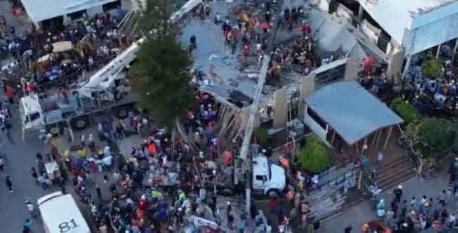 The scene of the disaster in Mexico