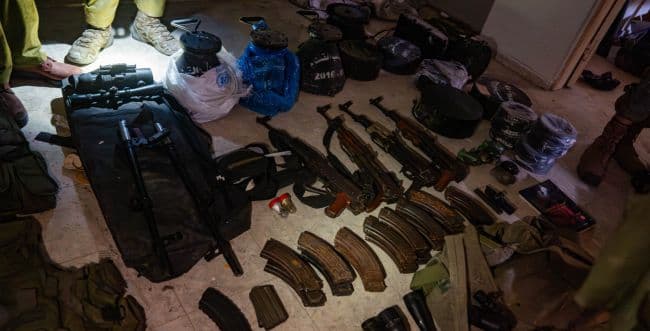 The captured weapons