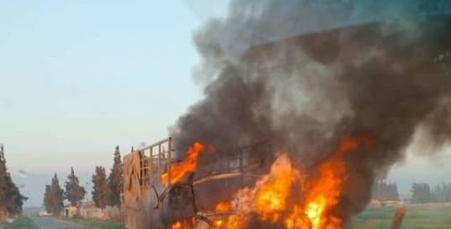 Scene of Israeli attack on Lebanon-Syria border