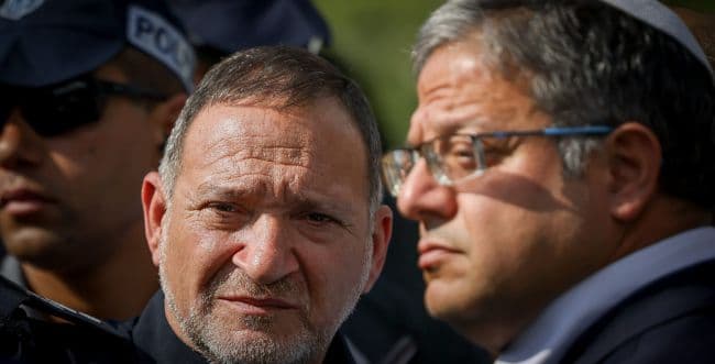 Ben Gvir and Police Commissioner Kobi Shabtai