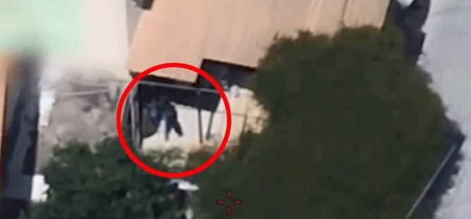 Hezbollah terrorist spotted entering building about to be destroyed from the air.