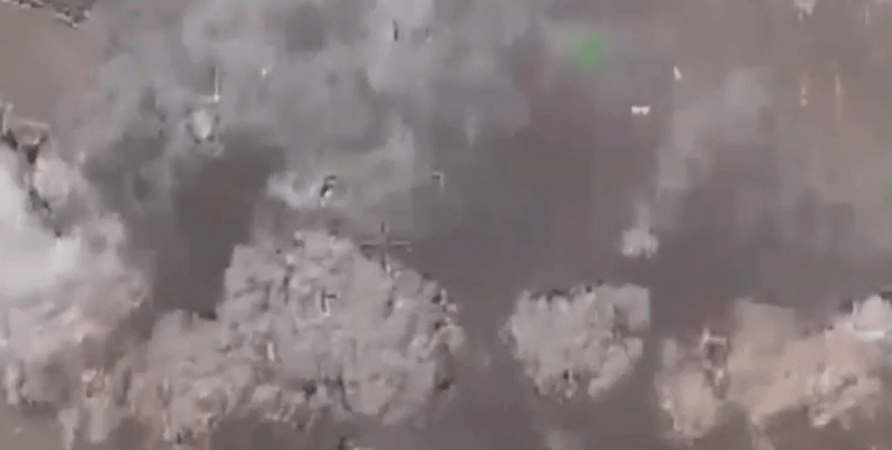 Dust rising from IDF strike.