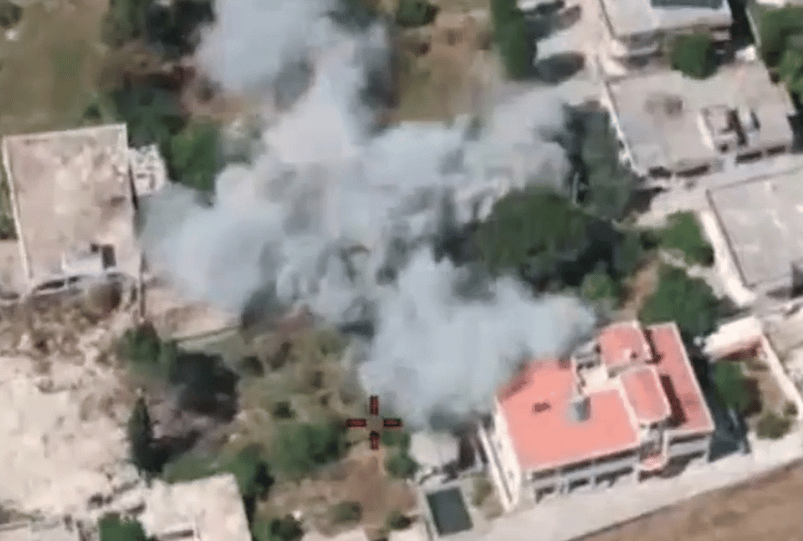 Striking Hezbollah targets.