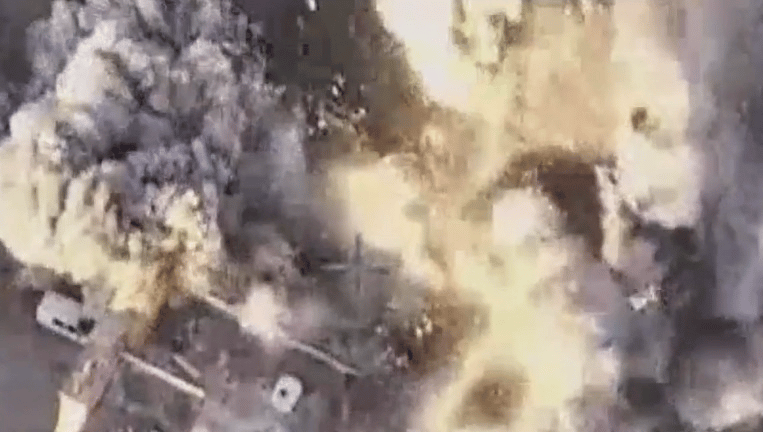 Striking Hezbollah targets.