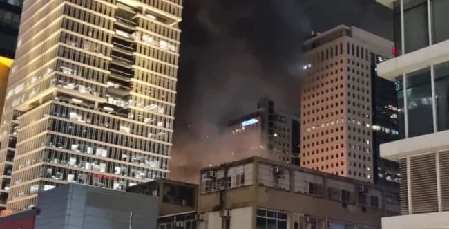 The rocket landing in the centre