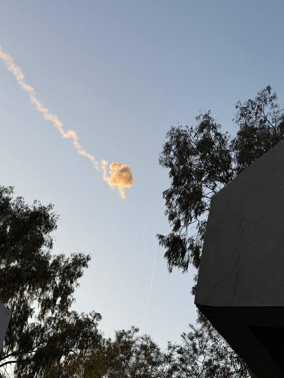 Rocket interception over south.