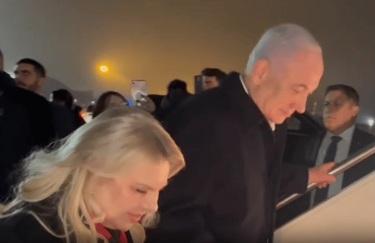 Prime Minister Netanyahu and his wife heading for home.