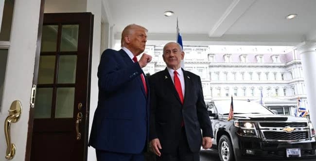 Netanyahu and Trump at the White House.