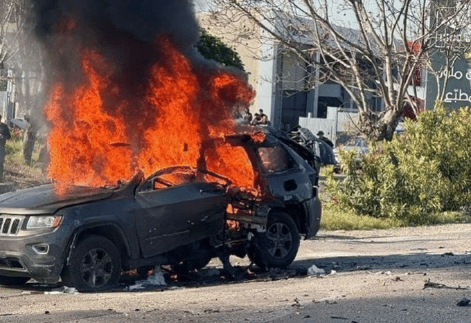 Car targeted in Sidon Lebanon