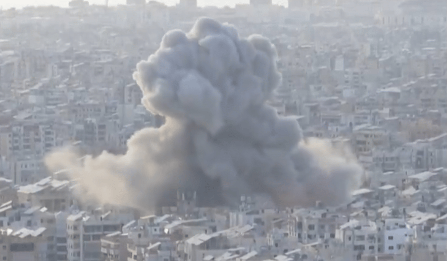 Exploding weapons in Beirut.