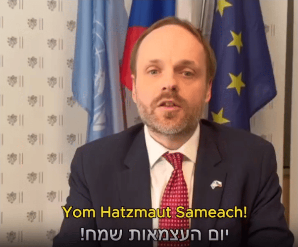 Czech UN ambassador celebrating Israel's Independence Day.