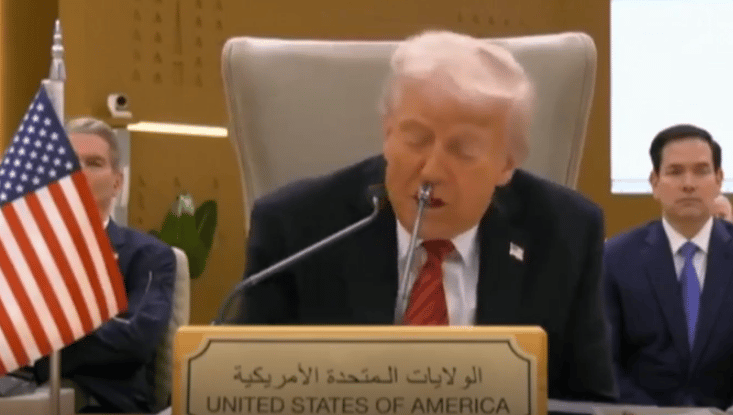 Trump speaking in Riyadh this morning
