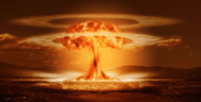 Nuclear explosion. Illustration.