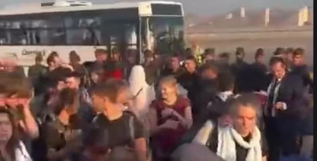 Protestors being cleared out.