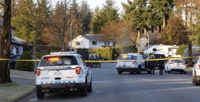 Police at a crime scene.