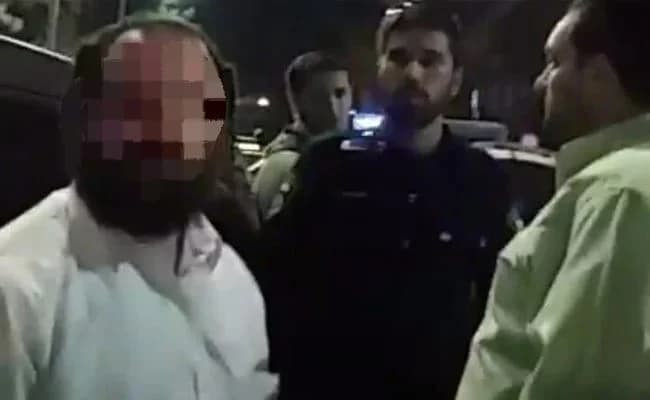 The suspect during the arrest