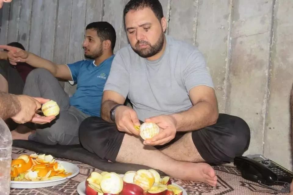 A Hamas terrorist feasting underground while his people starve above.