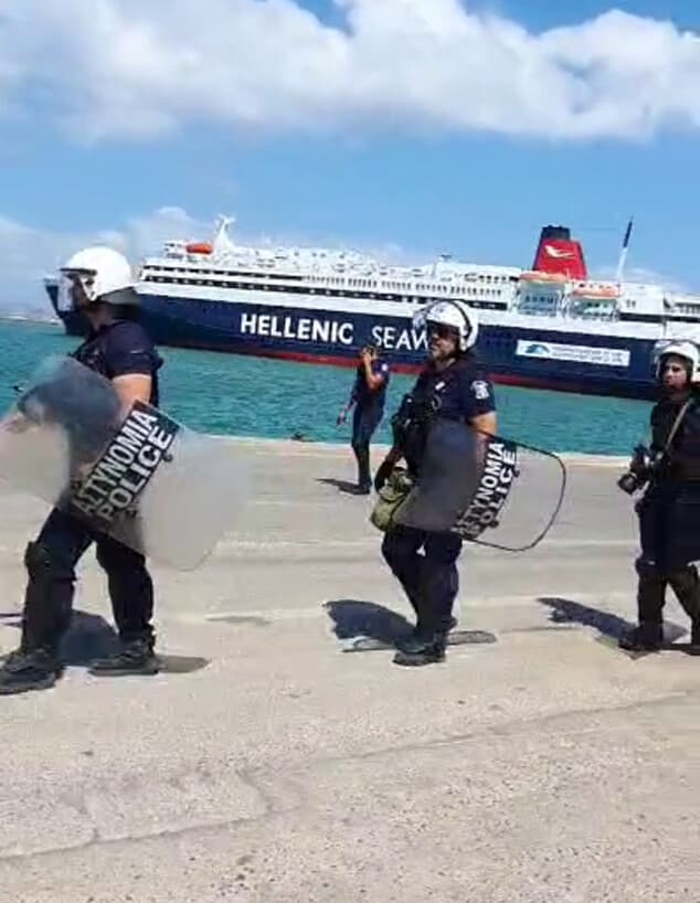 Greek Police arriving at the scene of the attack