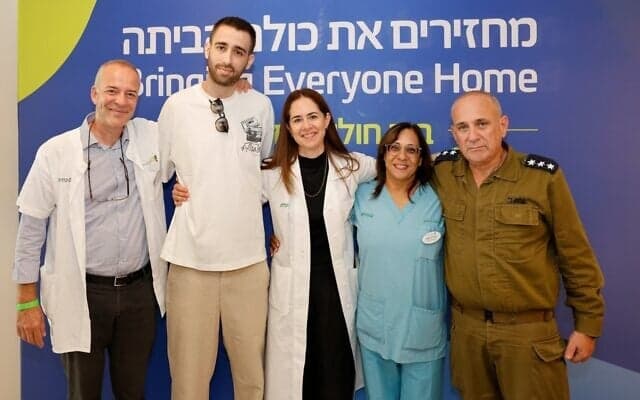 Former Hostage Avinatan Or being released from hospital