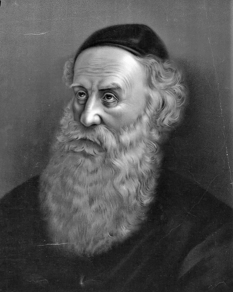 A portrait purportedly displaying Rabbi Schneur Zalman of Liadi, in fact painted by Boris Schatz 66 years after he died.