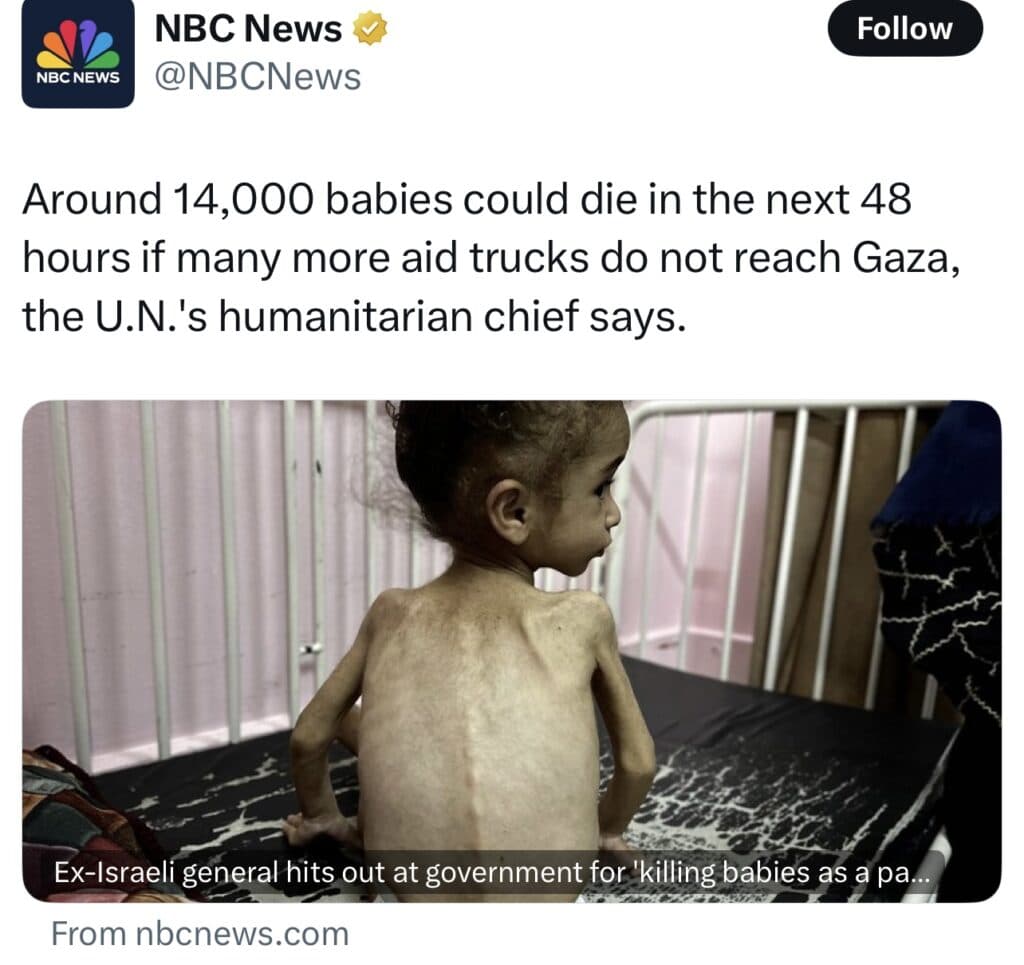 NBC makes false report on Gaza situation
