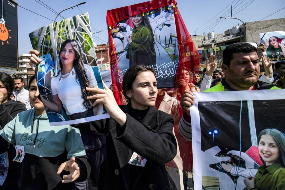 Protest in Syria against violence targeting Alawites minority