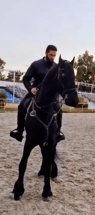 Syrian President Ahmad al-Sharaa riding a horse.