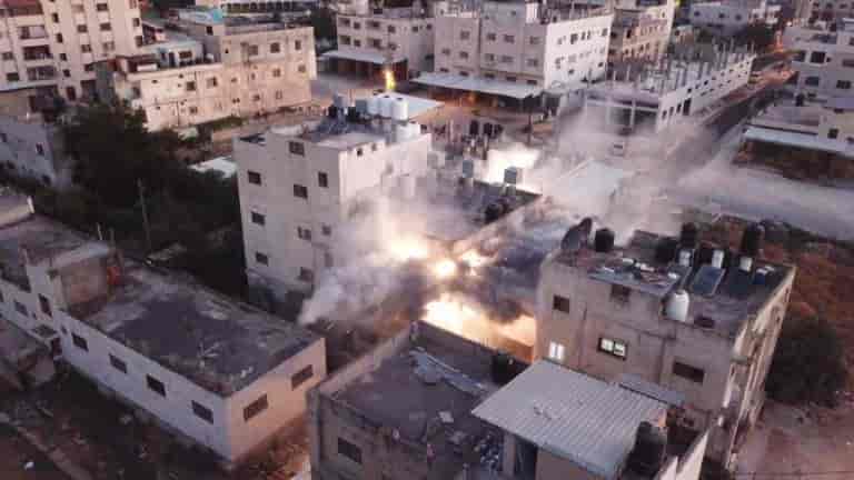 The demolition of the house of the terrorist who murdered the brothers Yagel Yaakov and Hillel Menachem Yaniv background