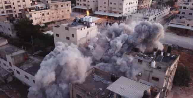 The demolition of the house of the terrorist who murdered the brothers Yagel Yaakov and Hillel Menachem Yaniv background