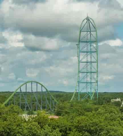 The fastest and highest roller coaster background